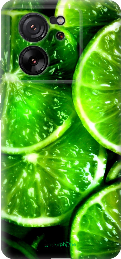 Силиконовый чехол Зелёные дольки лимона для Xiaomi 13T PRO - 852u-3810 изображение 