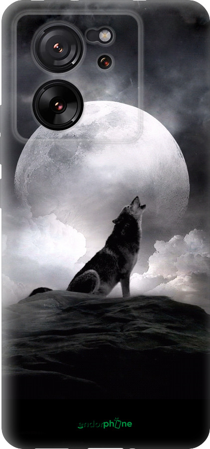 Силиконовый чехол Воющий волк для Xiaomi 13T - 934u-4142 изображение 