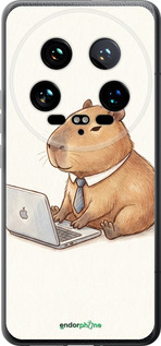 Силиконовый чехол Funny Capybara CEO Working для Xiaomi 14 Ultra - 6777u-3647 изображение 