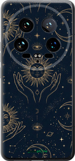 Силиконовый чехол Celestial Harmony: Sun & Moon Gold Mystic Pattern для Xiaomi 14 Ultra - 6778u-3647 изображение 