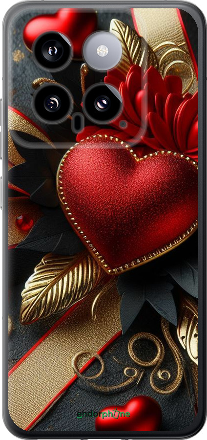 Силіконовий чехол Сердечки v2 для Xiaomi 14 - 5832u-3408 изображение 