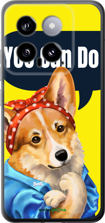 Силіконовий чехол чехол с корги You Can Do It для Xiaomi 14 - 6184u-3408 изображение 
