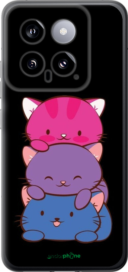 Силиконовый чехол Милые кошки для Xiaomi 14 - 6518u-3408 изображение 