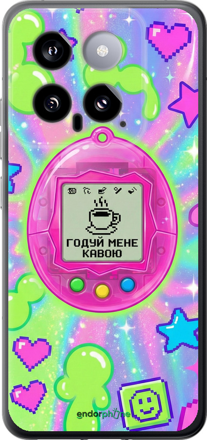 Силиконовый чехол Y2K Aesthetic Retro Pet: Годуй мене кавою для Xiaomi 14 - 6784u-3408 изображение 