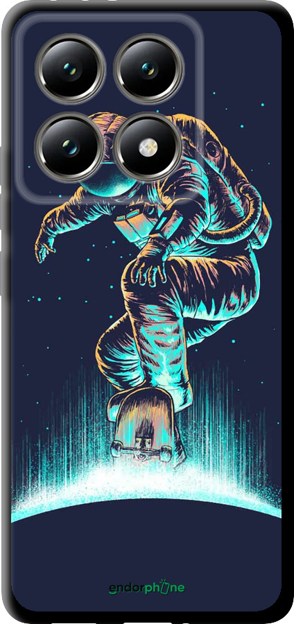 TPU чехол Космонавт на скейтборді для Xiaomi 14T 5G - 4145b-3773 изображение 