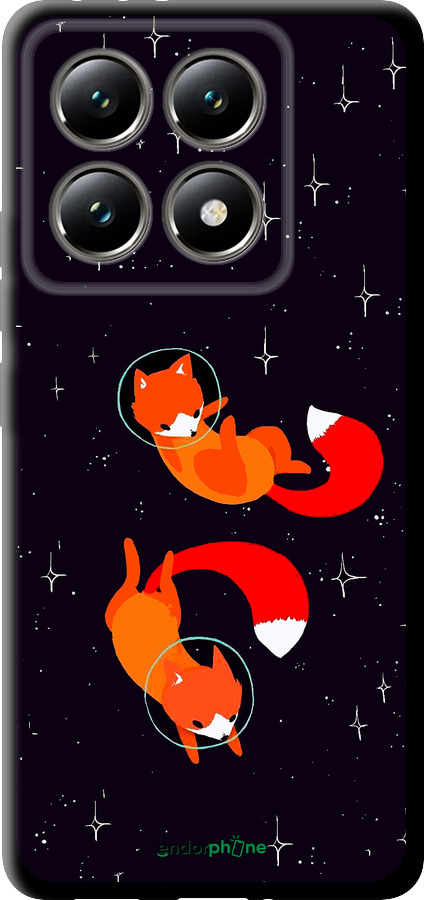 TPU чехол Лисички в космосе для Xiaomi 14T 5G - 4519b-3773 изображение 
