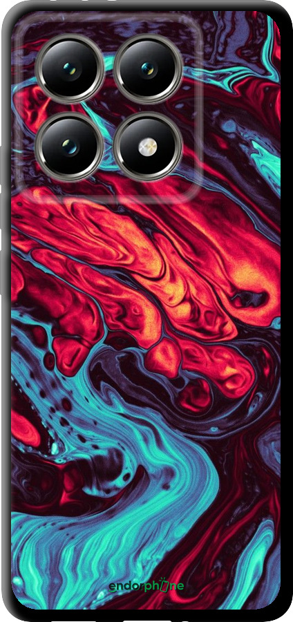 TPU чехол Синяя красная абстакция для Xiaomi 14T 5G - 5339b-3773 изображение 