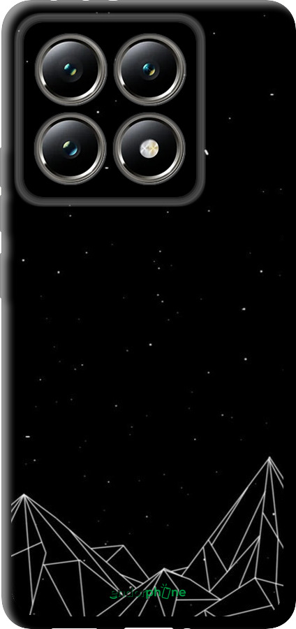 TPU чехол Черно белые абстрактные горы для Xiaomi 14T 5G - 6437b-3773 изображение 