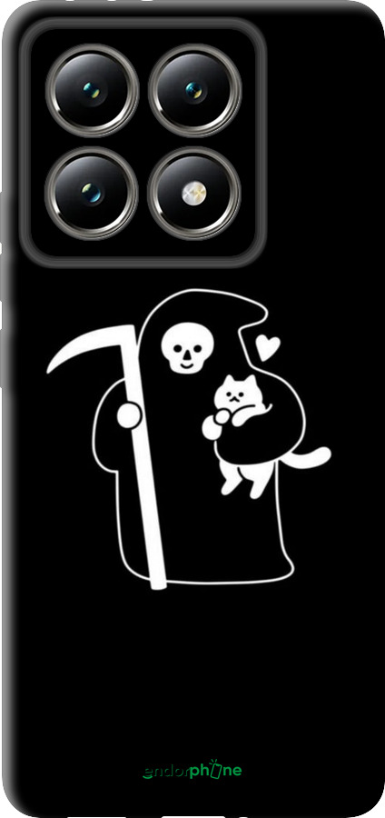 TPU чехол Минималистичный арт: смерть и кошка для Xiaomi 14T 5G - 6529b-3773 изображение 