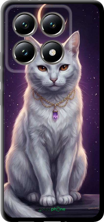 TPU чехол Mystic White Cat Gothic Dark Purple Gold для Xiaomi 14T 5G - 6805b-3773 изображение 