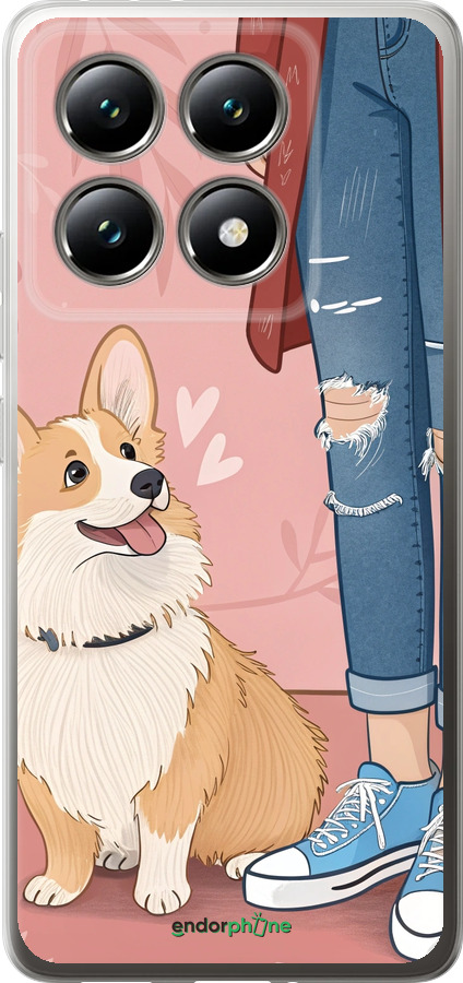 Силиконовый чехол Корги 3 для Xiaomi 14T 5G - 6707u-3773 изображение 