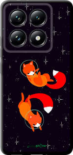 TPU чехол Лисички в космосе для Xiaomi 14T Pro - 4519b-3806 изображение 