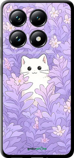 TPU чехол Котик в цветах для Xiaomi 14T Pro - 6390b-3806 изображение 