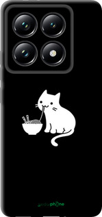 TPU чехол С милым котом на черном фоне для Xiaomi 14T Pro - 6528b-3806 изображение 