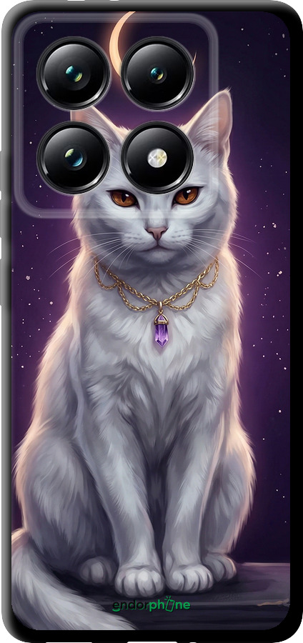TPU чехол Mystic White Cat Gothic Dark Purple Gold для Xiaomi 14T Pro - 6805b-3806 изображение 
