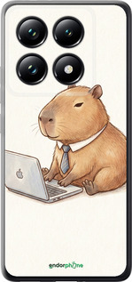 Силиконовый чехол 'Funny Capybara CEO Working' для Xiaomi 14T Pro изображение 1