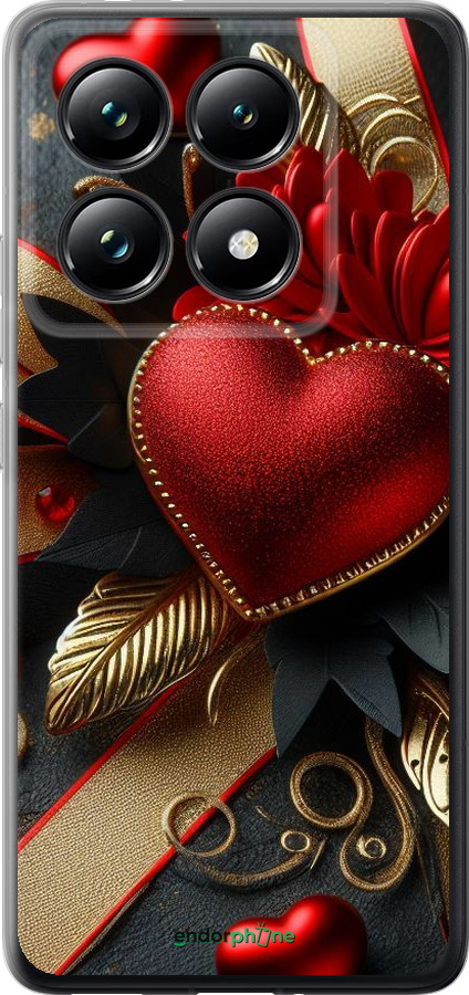 Силіконовий чехол Сердечки v2 для Xiaomi 14T Pro - 5832u-3806 изображение 