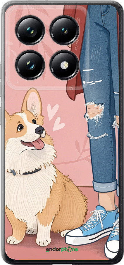 Силиконовый чехол Корги 3 для Xiaomi 14T Pro - 6707u-3806 изображение 