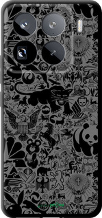 TPU чехол Чёрно-серый стикер бомбинг для Xiaomi 15 Pro - 2432b-3879 изображение 