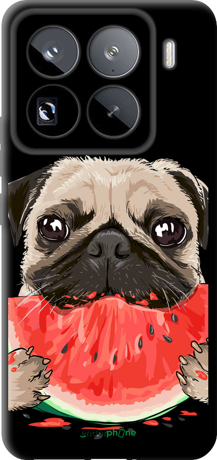 TPU чехол Мопс и арбуз для Xiaomi 15 Pro - 4665b-3879 изображение 