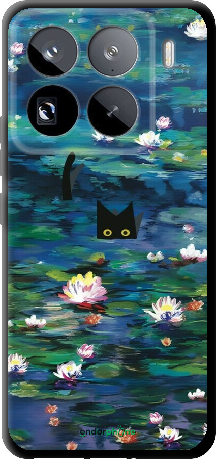 TPU чехол Чехол с изображением водяных лилий Моне и кошек для Xiaomi 15 Pro - 6399b-3879 изображение 