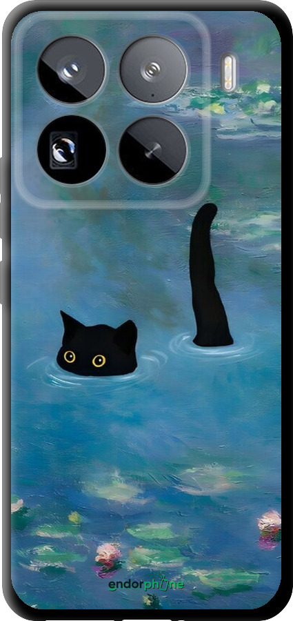 TPU чехол С изображением кота и водяной лилии Monet для Xiaomi 15 Pro - 6519b-3879 изображение 