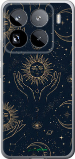 Силиконовый чехол 'Celestial Harmony: Sun & Moon Gold Mystic Pattern' для Xiaomi 15 Pro изображение 3