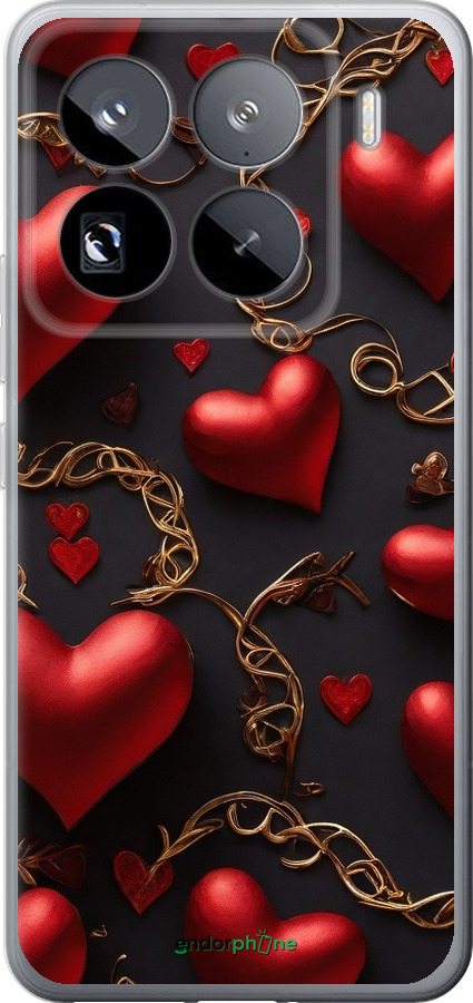 Силиконовый чехол Сердечки для Xiaomi 15 Pro - 5831u-3879 изображение 