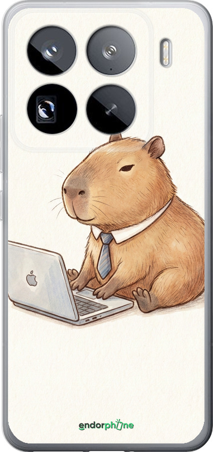 Силіконовий чехол Funny Capybara CEO Working для Xiaomi 15 Pro - 6777u-3879 изображение 