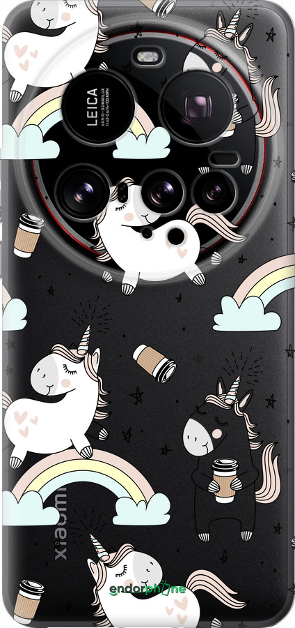 Силиконовый чехол Единорог и кофе для Xiaomi 15 Ultra - 4661u-3967 изображение 