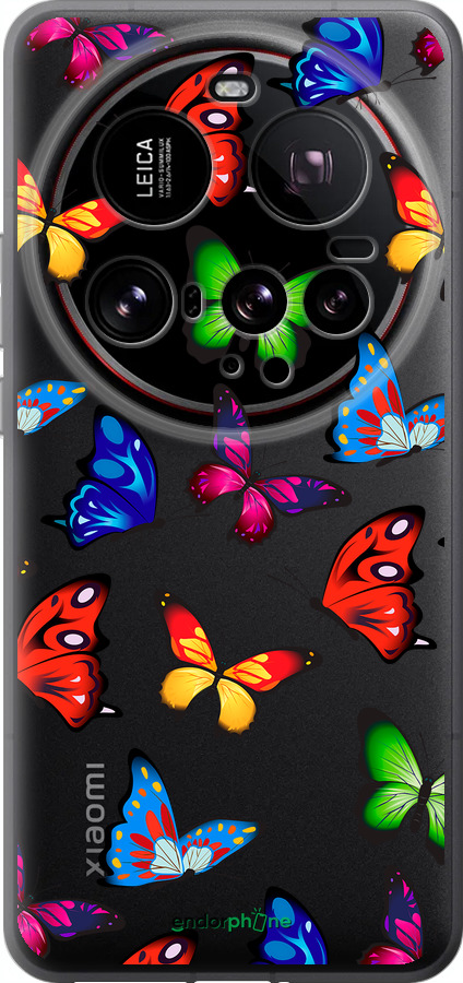 Силиконовый чехол Красочные мотыльки для Xiaomi 15 Ultra - 4761u-3967 изображение 