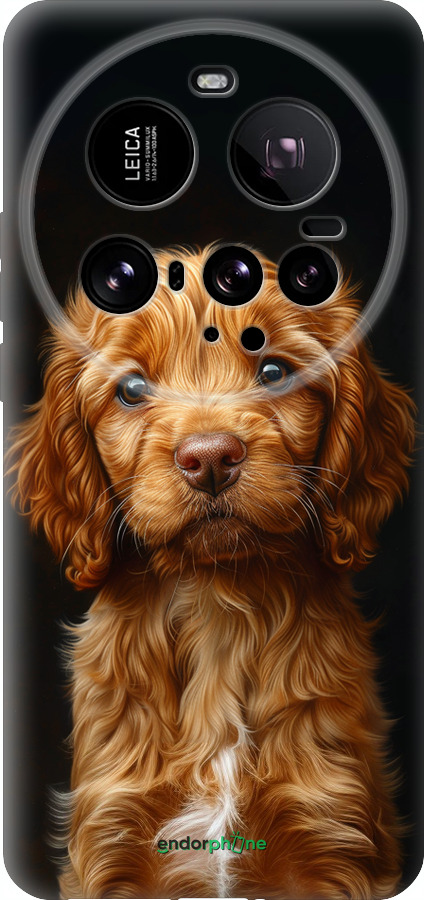 Силиконовый чехол Cocker spaniel на черном фоне для Xiaomi 15 Ultra - 6137u-3967 изображение 