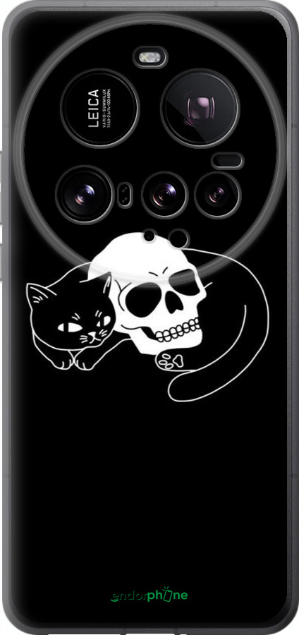 Силиконовый чехол С изображением кота и черепа для Xiaomi 15 Ultra - 6491u-3967 изображение 
