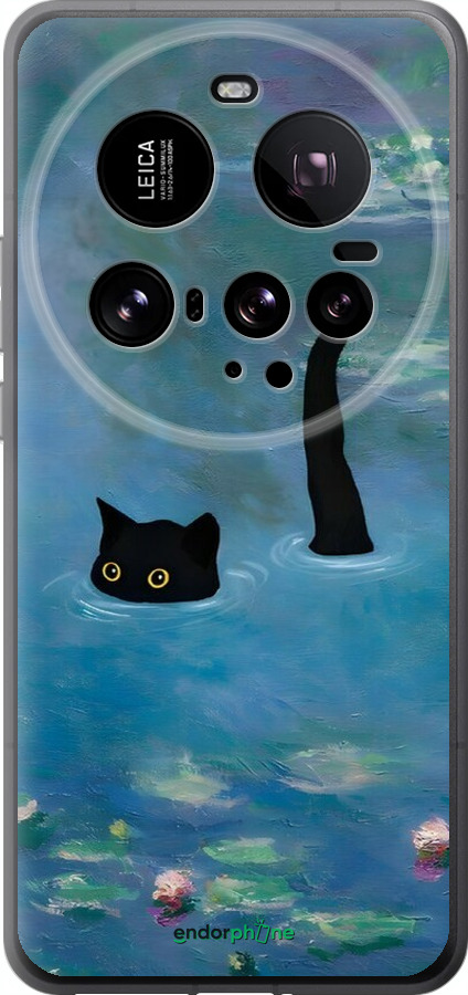 Силиконовый чехол С изображением кота и водяной лилии Monet для Xiaomi 15 Ultra - 6519u-3967 изображение 