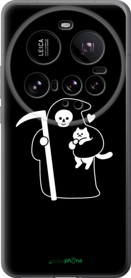 Силіконовий чехол Мінімалістичний арт: смерть та кішка для Xiaomi 15 Ultra - 6529u-3967 изображение 