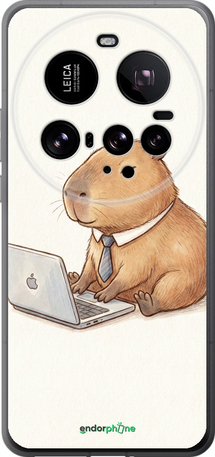 Силиконовый чехол Funny Capybara CEO Working для Xiaomi 15 Ultra - 6777u-3967 изображение 