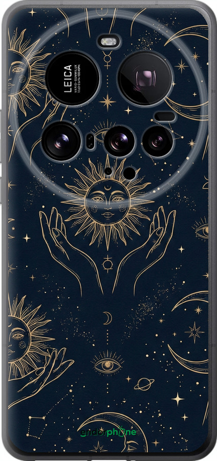 Силіконовий чехол Celestial Harmony: Sun & Moon Gold Mystic Pattern для Xiaomi 15 Ultra - 6778u-3967 изображение 