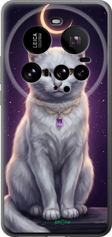 Силиконовый чехол Mystic White Cat Gothic Dark Purple Gold для Xiaomi 15 Ultra - 6805u-3967 изображение 