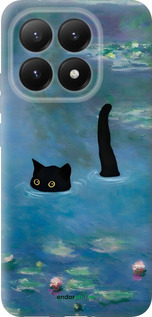 Силіконовий чехол Із зображенням кота та водяної лілії Monet для Xiaomi 15T 5G - 6519u-4100 изображение 