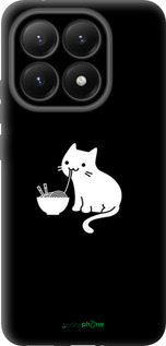 Силиконовый чехол С милым котом на черном фоне для Xiaomi 15T 5G - 6528u-4100 изображение 