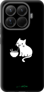 Силиконовый чехол С милым котом на черном фоне для Xiaomi 15T Pro 5G - 6528u-4097 изображение 
