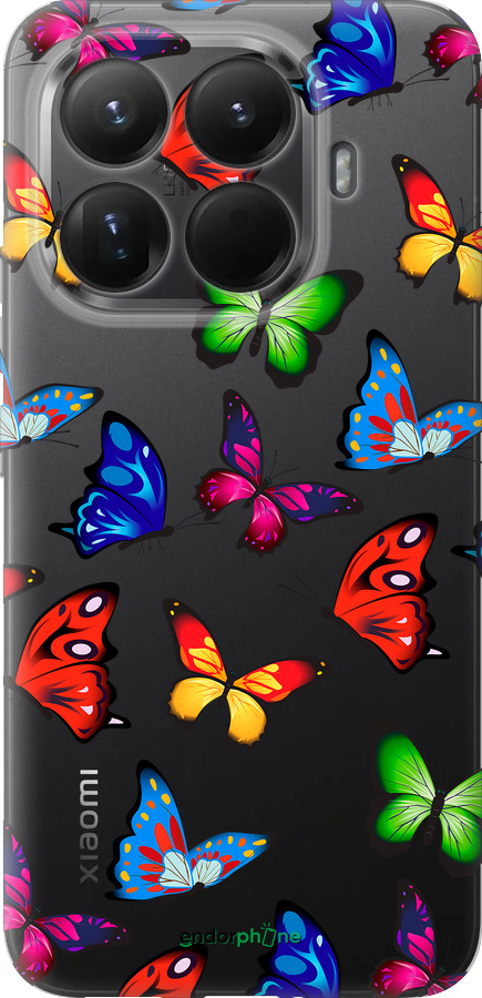 Силиконовый чехол Красочные мотыльки для Xiaomi 15T Pro 5G - 4761u-4097 изображение 