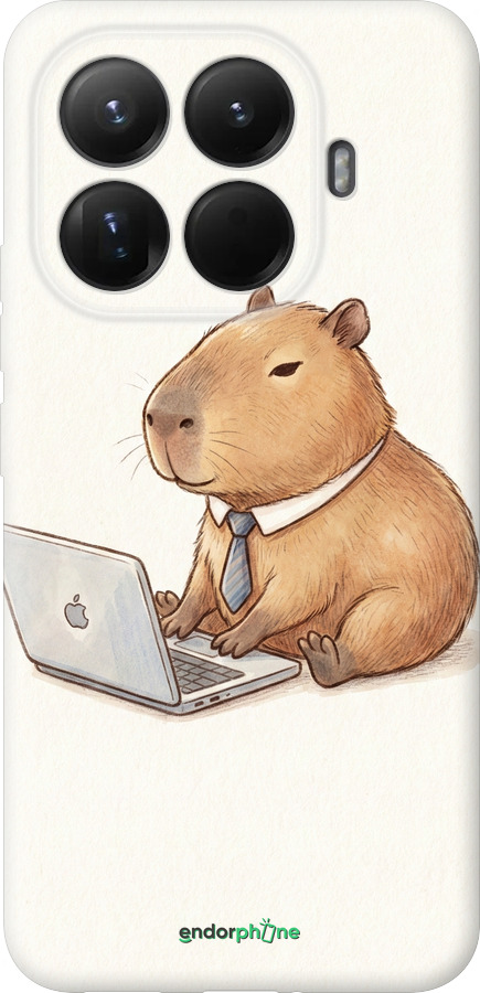 Силиконовый чехол Funny Capybara CEO Working для Xiaomi 15T Pro 5G - 6777u-4097 изображение 