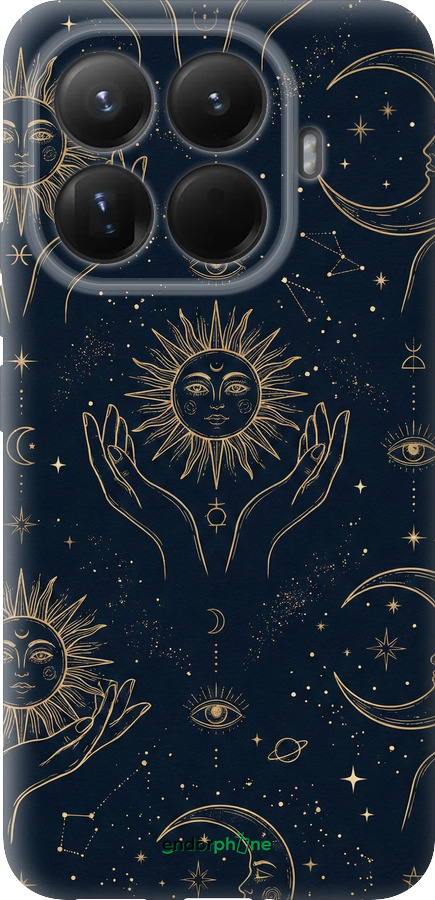 Силіконовий чехол Celestial Harmony: Sun & Moon Gold Mystic Pattern для Xiaomi 15T Pro 5G - 6778u-4097 изображение 