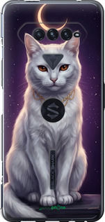 Силиконовый чехол Mystic White Cat Gothic Dark Purple Gold для Xiaomi Black Shark 4 - 6805u-2531 изображение 