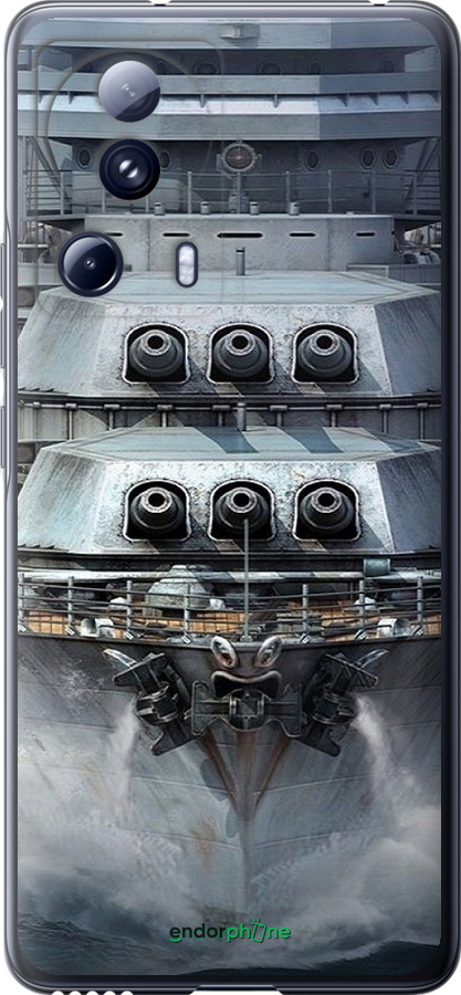 Силиконовый чехол Линкор, world of tanks, wargaming, военный корабль для Xiaomi Civi 2 - 6453u-2917 изображение 