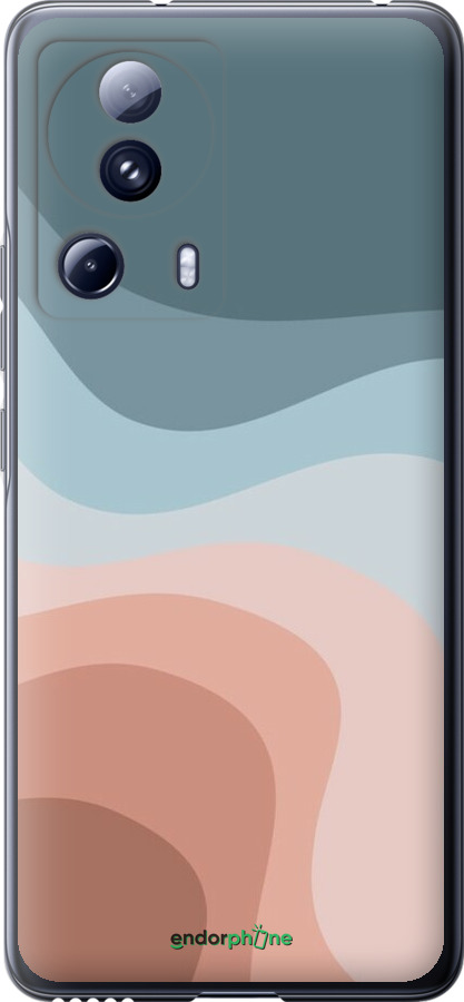 Силиконовый чехол С синими и розовыми волнами в стиле ретро для Xiaomi Civi 2 - 6532u-2917 изображение 