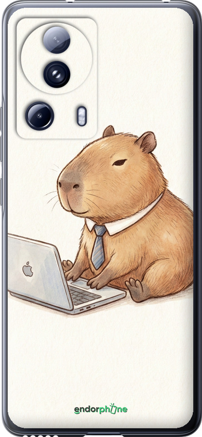 Силиконовый чехол Funny Capybara CEO Working для Xiaomi 13 Lite - 6777u-3017 изображение 