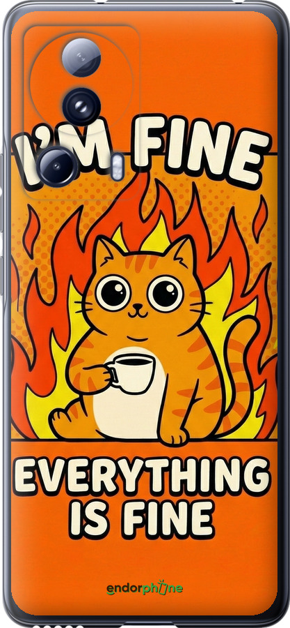 Силиконовый чехол Funny Cat для Xiaomi 13 Lite - 6786u-3017 изображение 