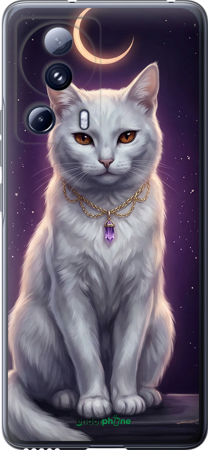 Силиконовый чехол Mystic White Cat Gothic Dark Purple Gold для Xiaomi Civi 2 - 6805u-2917 изображение 